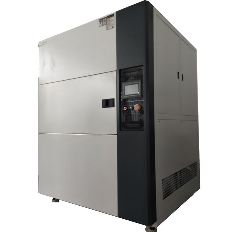 Özelleştirilebilir ve Yüksek Performanslı Üç Kutulu Termal Şok Deneme Odası, Savunma, Elektronik, Farmasötik için PLC Dokunmatik Kontrol